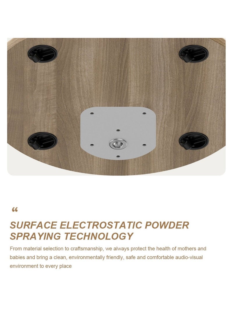 FlashHawk Wooden Floor Monitor Stand with Tray and Wheels – Fits 14–43 Inch Screens – Max Load 20kg - Image 5